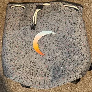 ZYIA Gray and Coral Drawstring Backpack